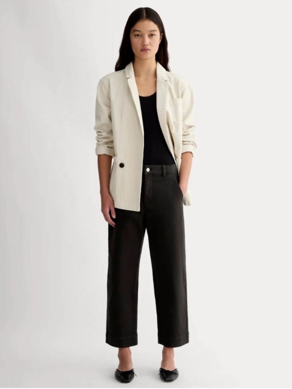New Everlane THE UTILITY STRAIGHT-LEG PANT in Black Size 00